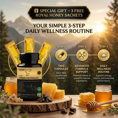 HAMS™ UltraPower 12-in-1 Herbal Complex – Premium Himalayan Shilajit Blend with 11 Powerful Botanicals for Energy, Stamina, Focus & Daily Wellness + FREE 3 VIP Royal Honey Sachets HAMS™