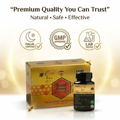 HAMS™ VIP Royal Honey Box | Premium Honey Blend with Ginseng, Maca & Ginger | Includes 1 FREE UltraPower 12-in-1 Herbal Complex