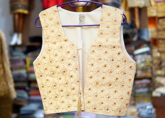 Ladies’ Cotton Waistcoat with Aari Work Embroidery – Standard Size, Perfect for Party Wear