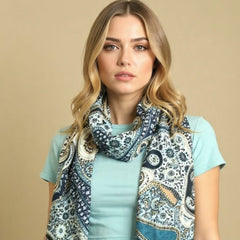 HAMS™ Chic Blue Western Style Ladies Stole – Cool, Soft & Winter Ready