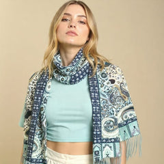 HAMS™ Chic Blue Western Style Ladies Stole – Cool, Soft & Winter Ready