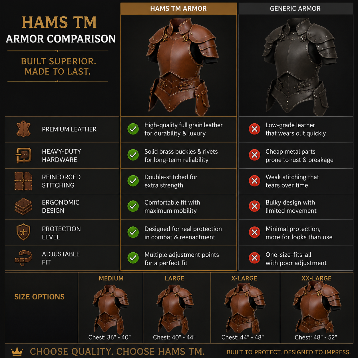 HAMS Women's Genuine Cow Leather Medieval Warrior Dress | Handmade Leather Armor Costume with Cloak | Full Length Fantasy Leather Outfit for Renaissance Fair, LARP, Viking, Cosplay, Halloween & Medieval Events