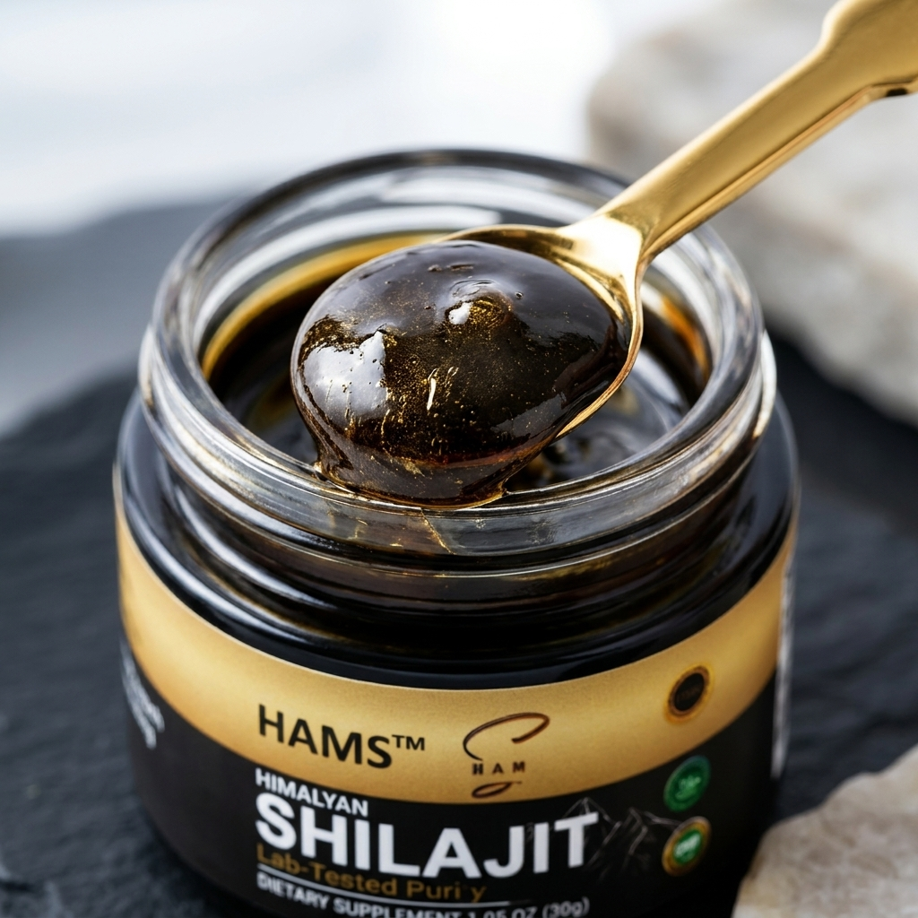 HAMS™ Καθαρή Ρητίνη Shilajit Ιμαλαΐων 30g – Περιλαμβάνει 2 ΔΩΡΕΑΝ φακελάκια Βασιλικού Μελιού VIP