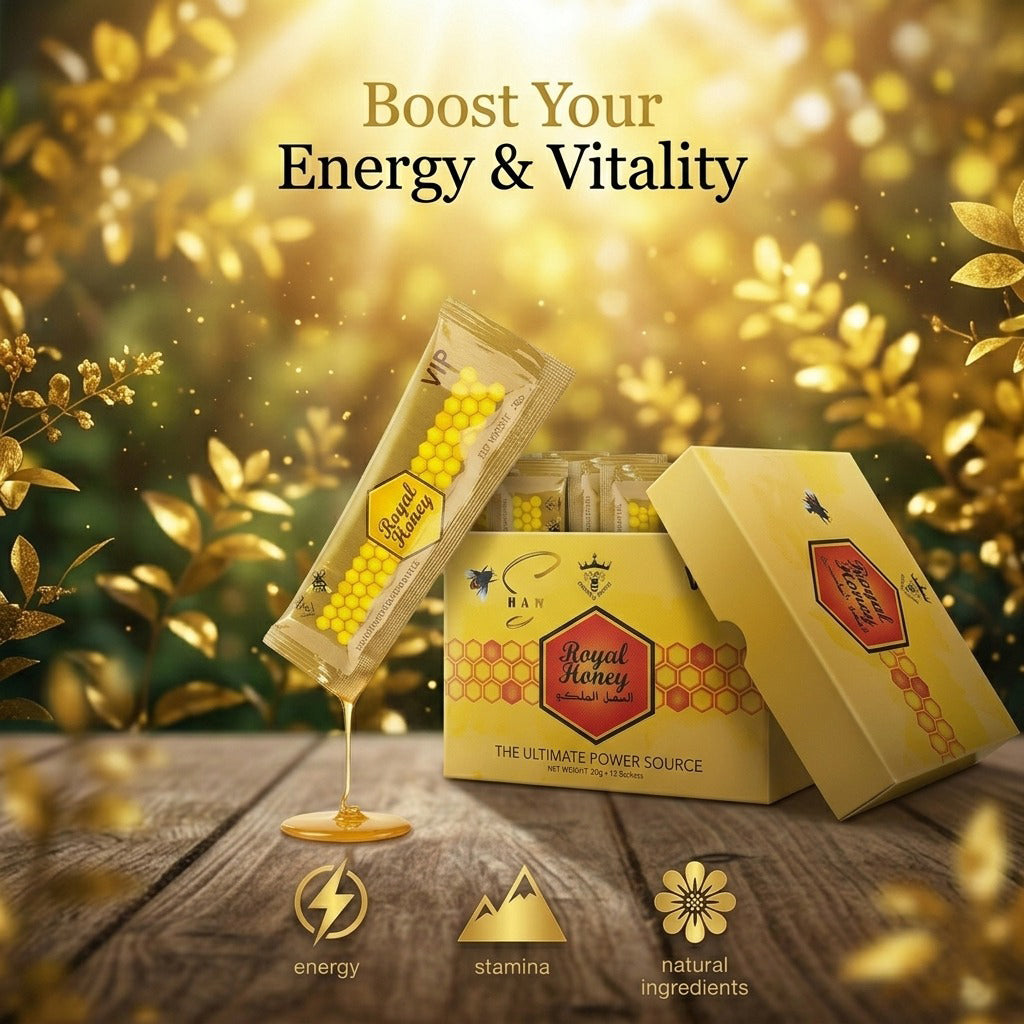 Royal Power Honey - Natural Honey Enhancer for Men with Ginseng, Maca and Ginger - Energy, Vitality and Performance