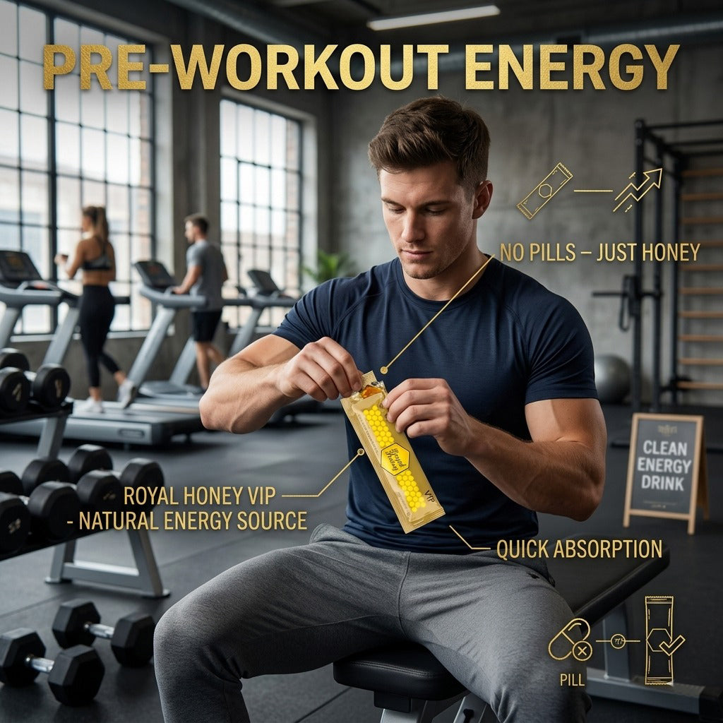 Royal Power Honey - Natural Honey Enhancer for Men with Ginseng, Maca and Ginger - Energy, Vitality and Performance