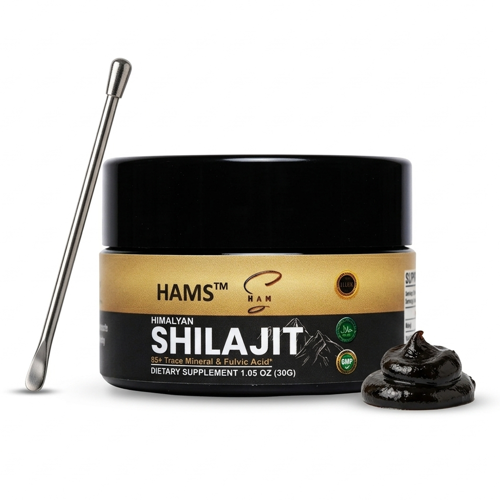 HAMS™ Pure Himalayan Shilajit Resin 30g – Authentic Mumijo with 84+ Trace Minerals, High Potency Fulvic Acid & Elemental Gold, Lab Tested Vegan Energy & Vitality Supplement