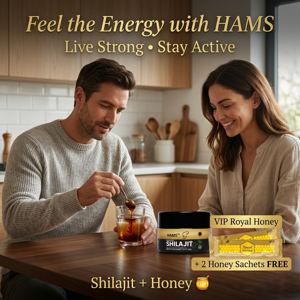 HAMS™ Pure Himalayan Shilajit Resin 30g | Authentic Himalayan Mumijo | 84+ Trace Minerals, Fulvic Acid & Elemental Gold | Lab-Tested | Includes 2 FREE VIP Royal Honey Sachets