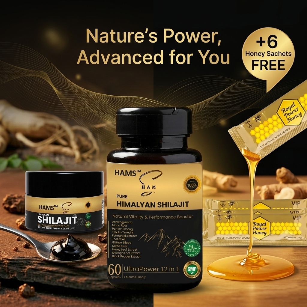 Himalayan Shilajit Resin + 12-in-1 Ashwagandha Blend Combo Pack (Pack of 2) | 84+ Trace Minerals, Fulvic Acid & Elemental Gold | Premium Lab-Tested Wellness Supplement | Includes 6 FREE VIP Royal Honey Sachets