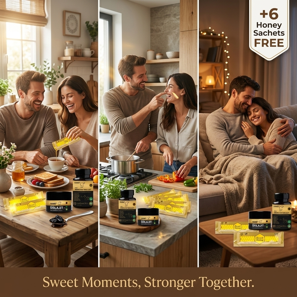 HAMS™ Himalayan Shilajit Resin + UltraPower 12-in-1 Herbal Complex Combo | Premium Wellness Bundle | Includes 6 FREE VIP Royal Honey Sachets