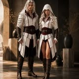 HAMS LEATHER HUB Genuine Cowhide Leather Warrior Costume for Women, Medieval Fantasy Leather Armor Outfit, Handmade Renaissance Cosplay Clothing